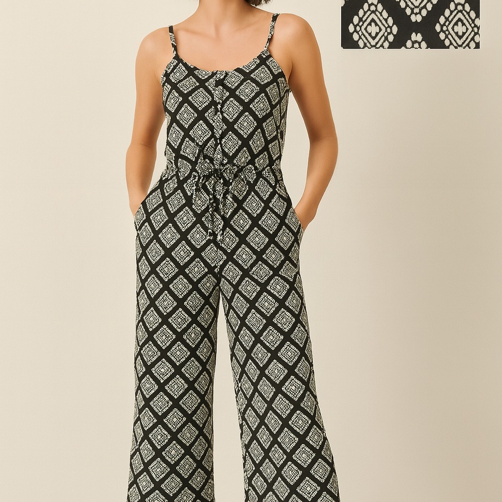 Geometric Print Jumpsuit - Size L (Fits S/M) - From Sasha’s Closet